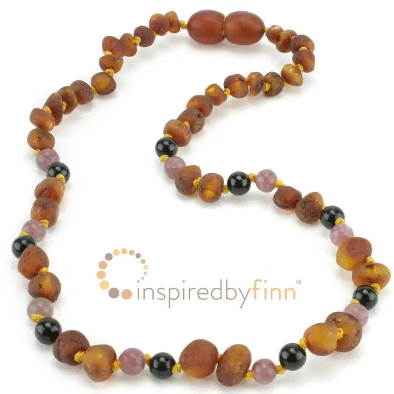 Raw Baltic Amber Necklace + Relaxing - Cognac inspired by finn Lil Tulips