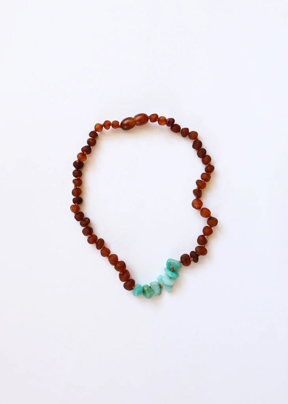 Raw Cognac Amber + Raw Amazonite Necklace Canyon Leaf Lil Tulips