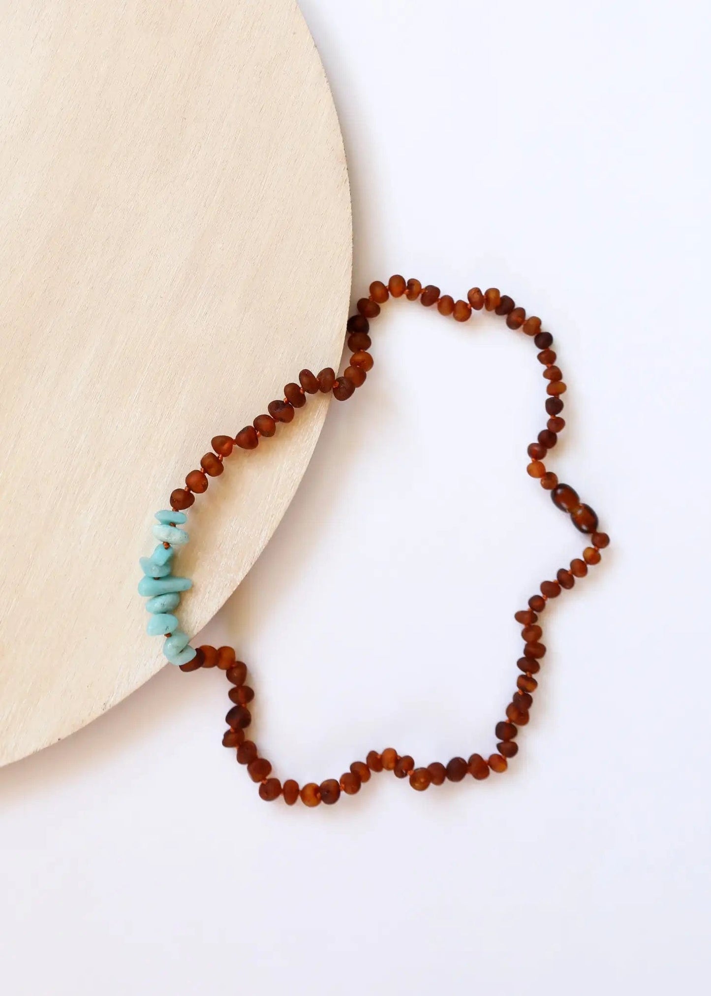 Raw Cognac Amber + Raw Amazonite Necklace Canyon Leaf Lil Tulips