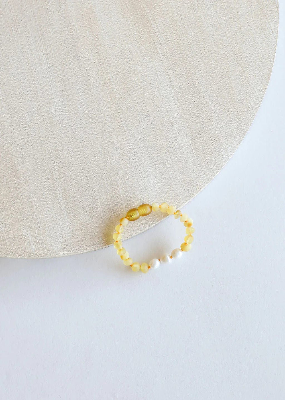 Raw Honey Baltic Amber + Pearl Bracelet Canyon Leaf Lil Tulips