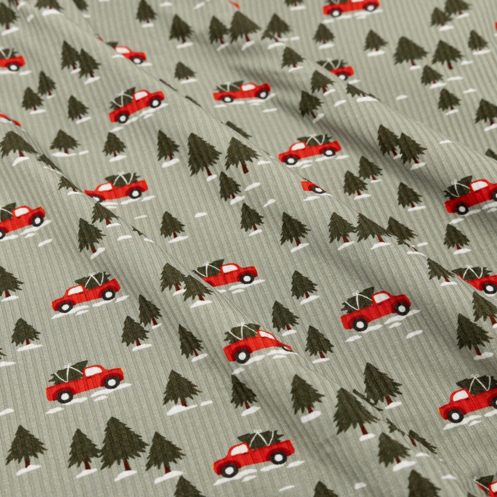 Red Christmas Trucks Small Ribbed Zip Romper Brave Little Ones Lil Tulips