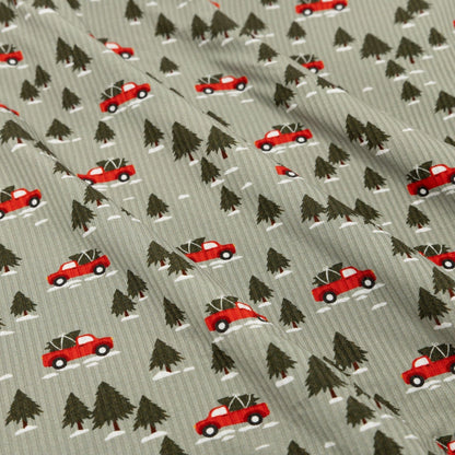 Red Christmas Trucks Small Ribbed Zip Romper Brave Little Ones Lil Tulips
