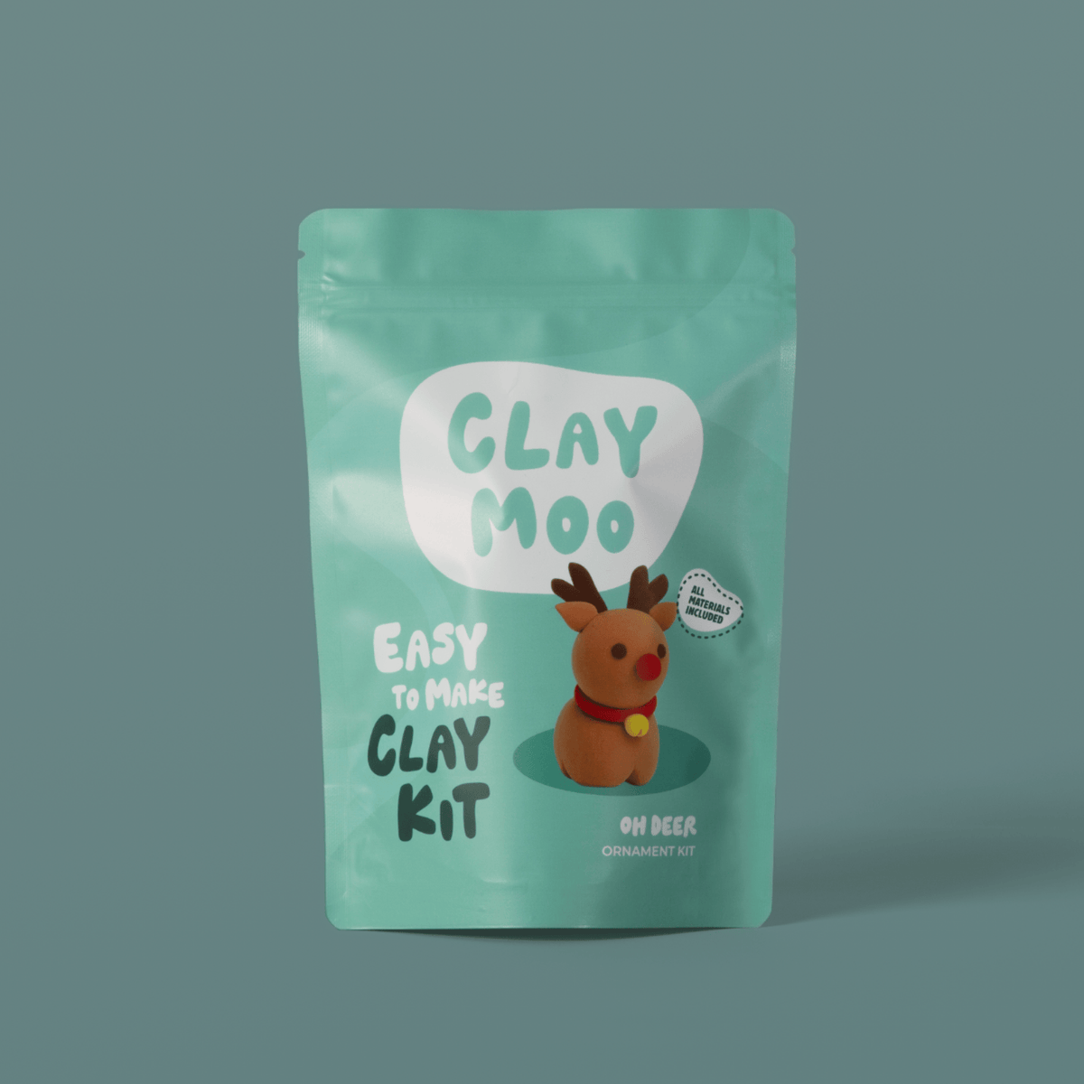 Reindeer Ornament Clay Crafting Kit Default Claymoo Lil Tulips