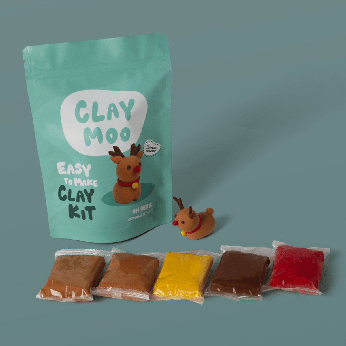 Reindeer Ornament Clay Crafting Kit Default Claymoo Lil Tulips