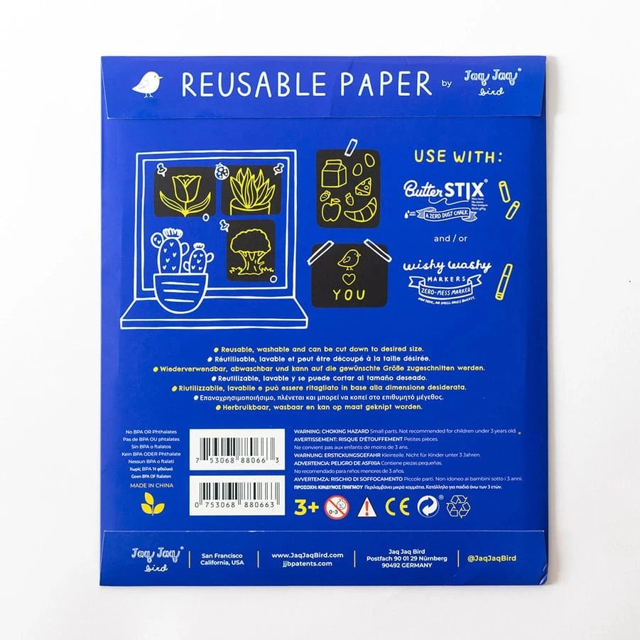Reusable & Erasable Paper 10 Pack Jaq Jaq Bird Lil Tulips