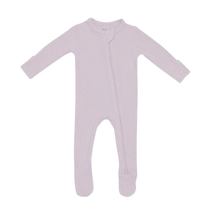 Ribbed Zipper Footie in Wisteria Kyte Baby Lil Tulips