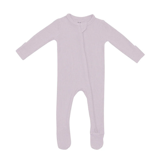 Ribbed Zipper Footie in Wisteria Kyte Baby Lil Tulips