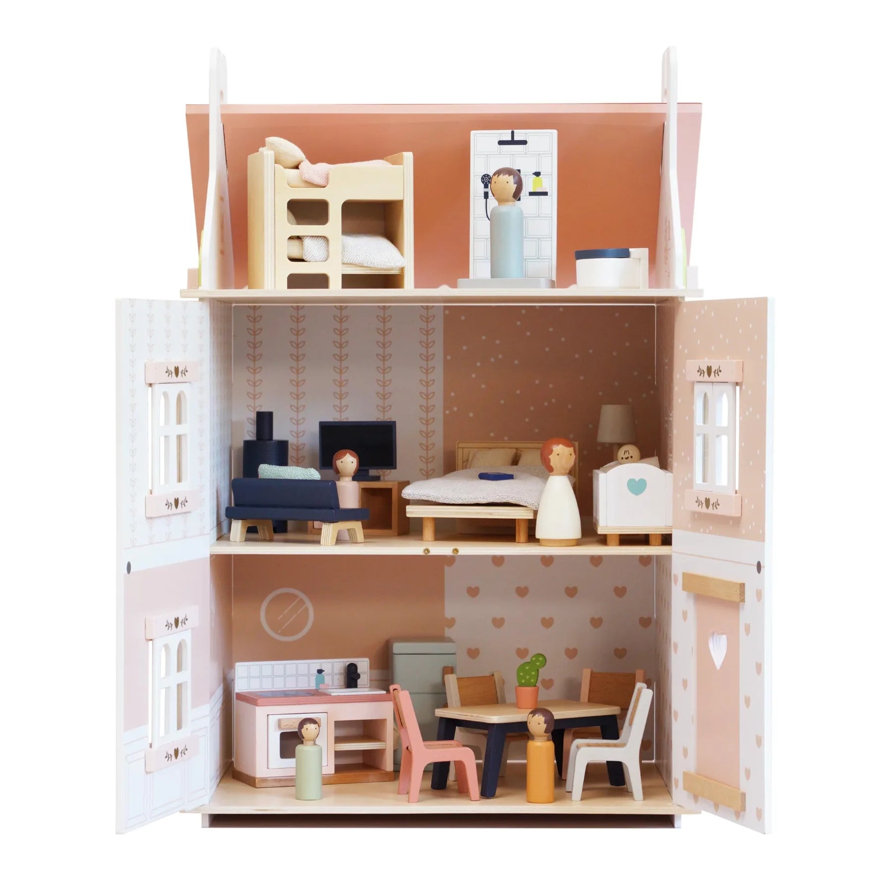 Roseheart Wooden Dolls House, Furniture & Family Le Toy Van Lil Tulips