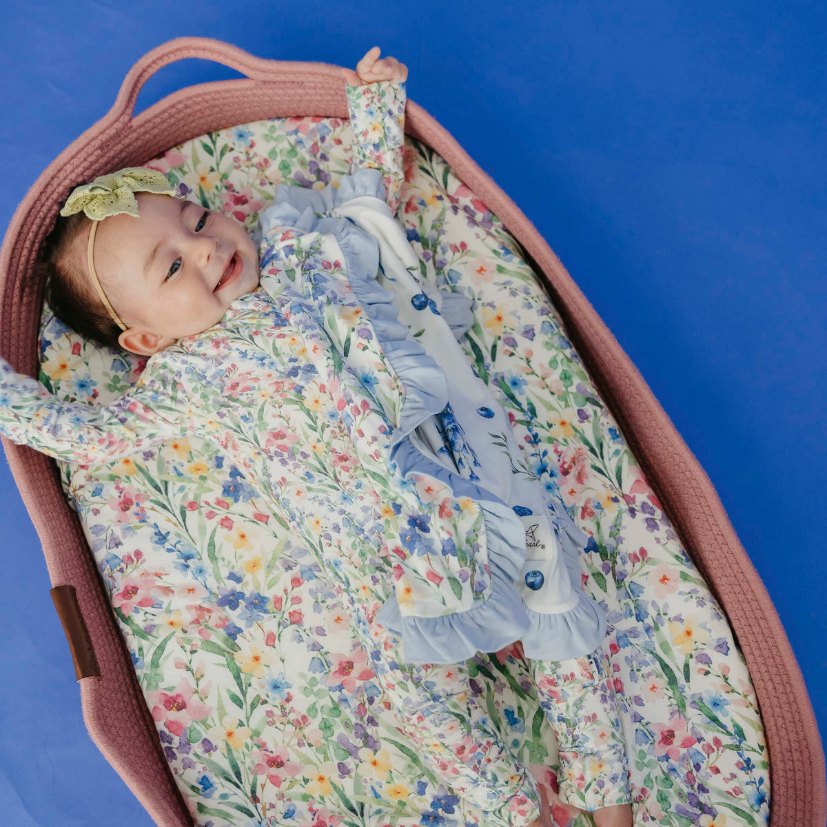 Ruffled Security Blanket Set - Catherine Copper Pearl Lil Tulips