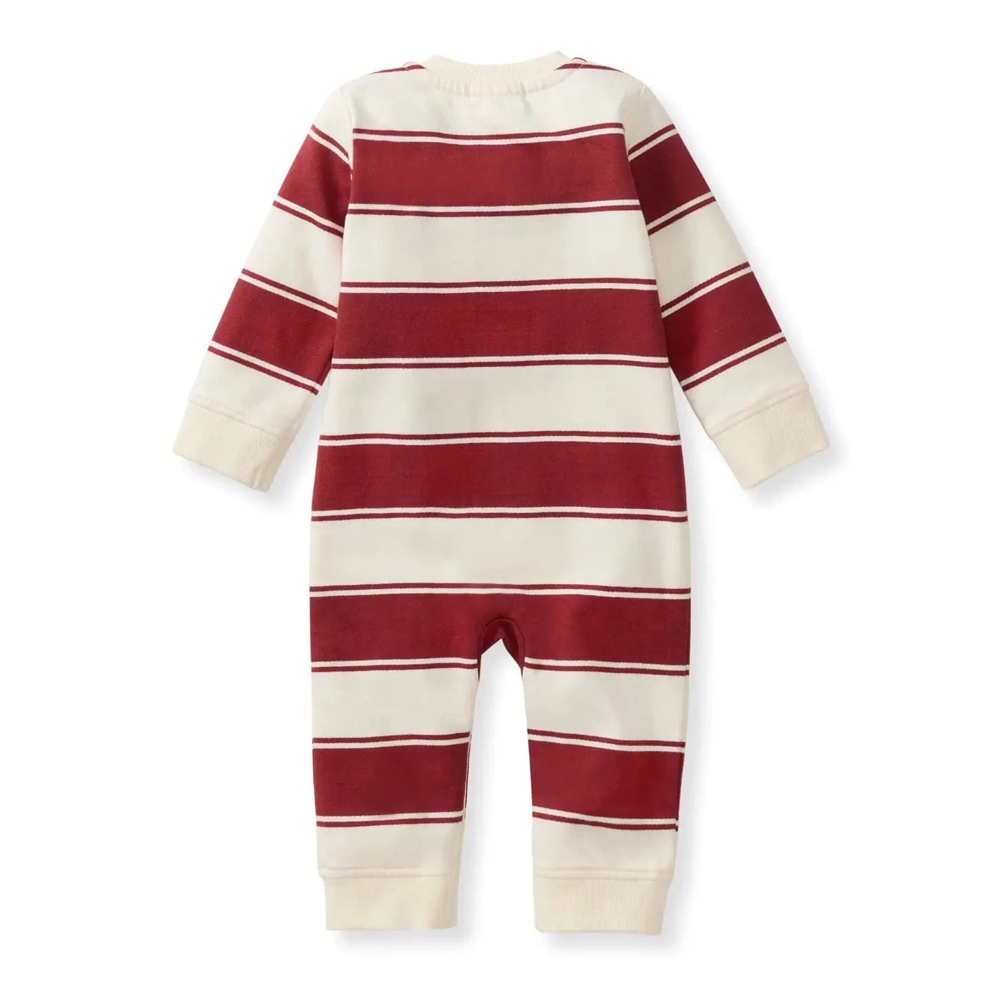 Rugby Peace Stripe Baby Boy Jumpsuit - Brick Red Burt's Bees Baby Lil Tulips