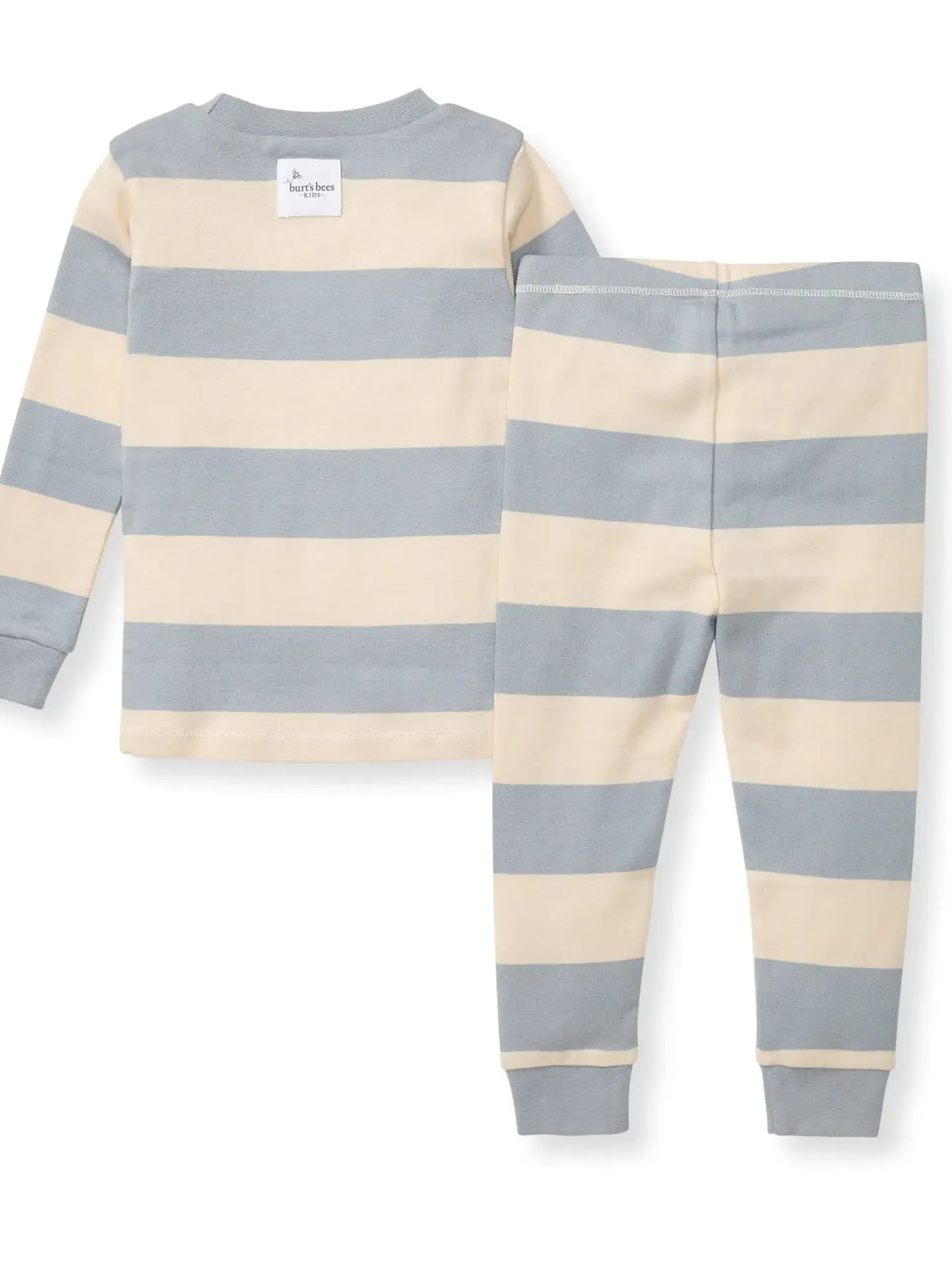 Rugby Stripe Organic Cotton Two-Piece Pajamas - Quarry Burt's Bees Baby Lil Tulips