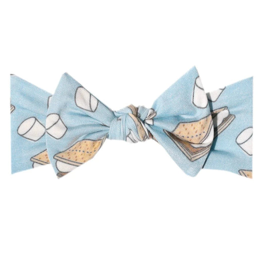 S'mores Knit Headband Bow Copper Pearl Lil Tulips