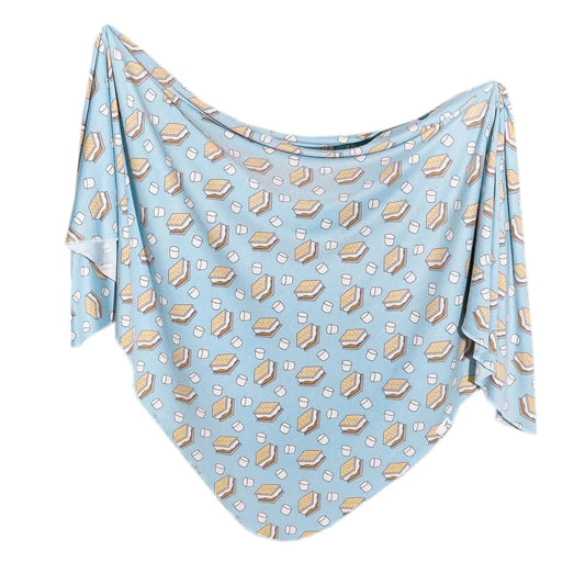 S'mores Knit Swaddle Blanket Copper Pearl Lil Tulips