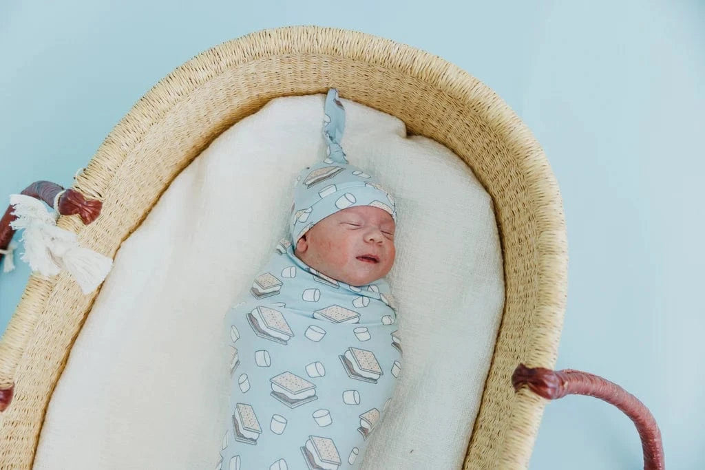 S'mores Knit Swaddle Blanket Copper Pearl Lil Tulips