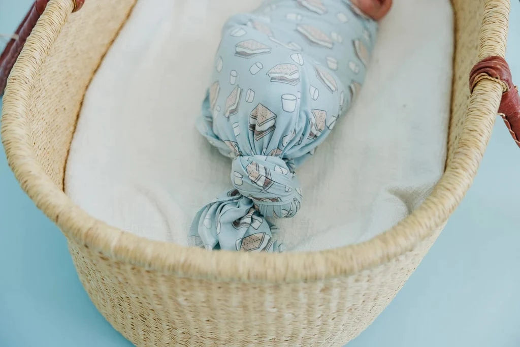 S'mores Knit Swaddle Blanket Copper Pearl Lil Tulips