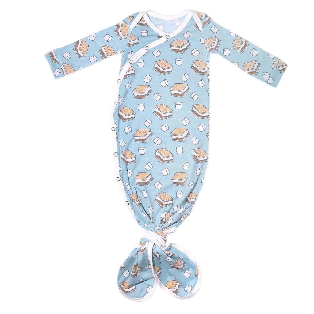 S'mores Newborn Knotted Gown Copper Pearl Lil Tulips