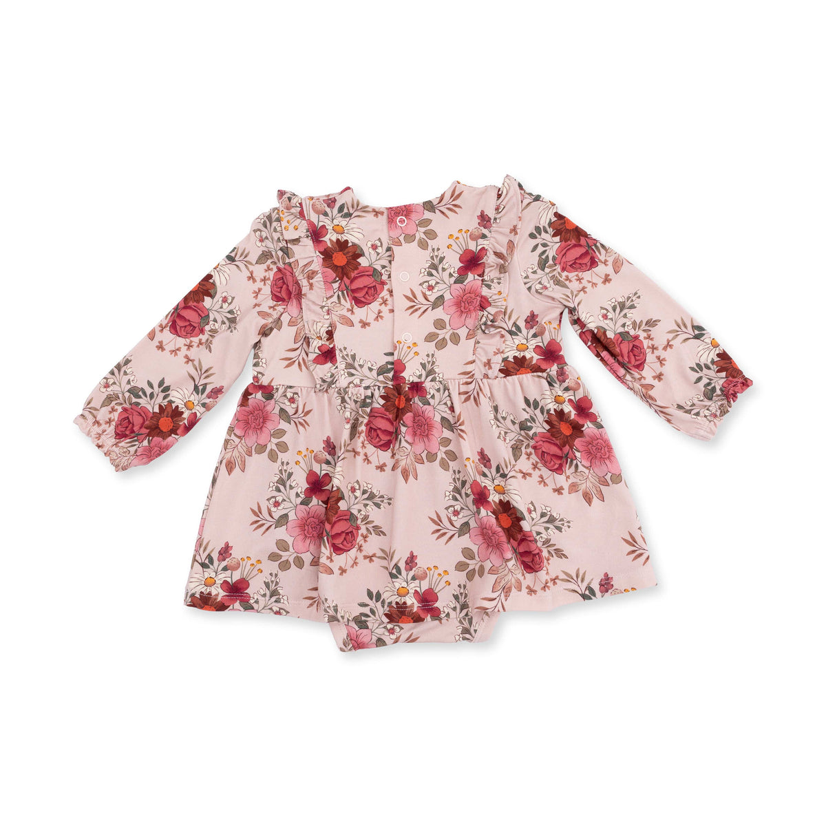 Sabrina Floral - Long Sleeve Ruffle Bodysuit Dress Angel Dear Lil Tulips