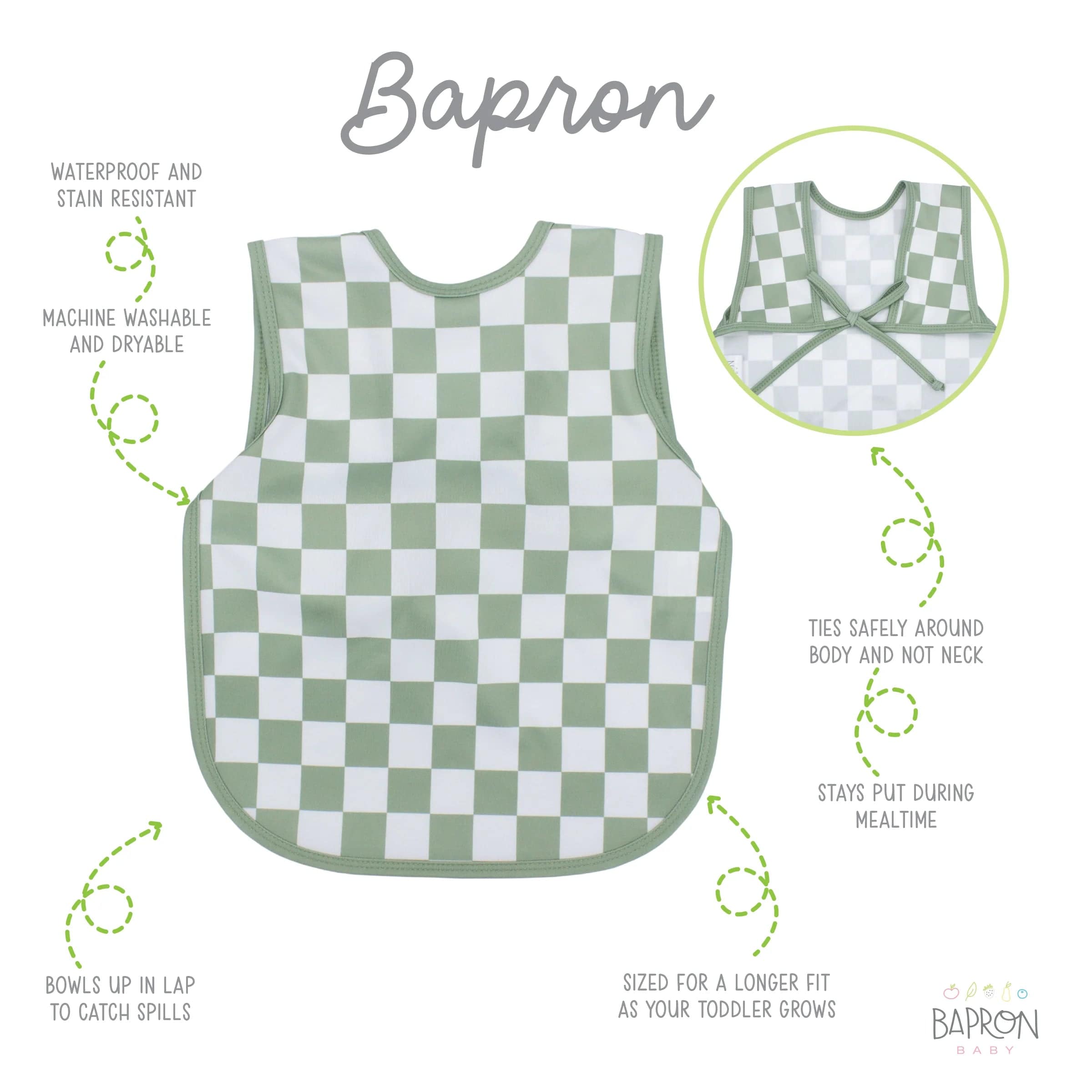Sage Checkerboard Bapron BapronBaby