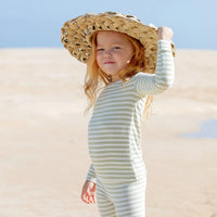 Sage Stripe Ribbed Two-Piece Set Brave Little Ones Lil Tulips