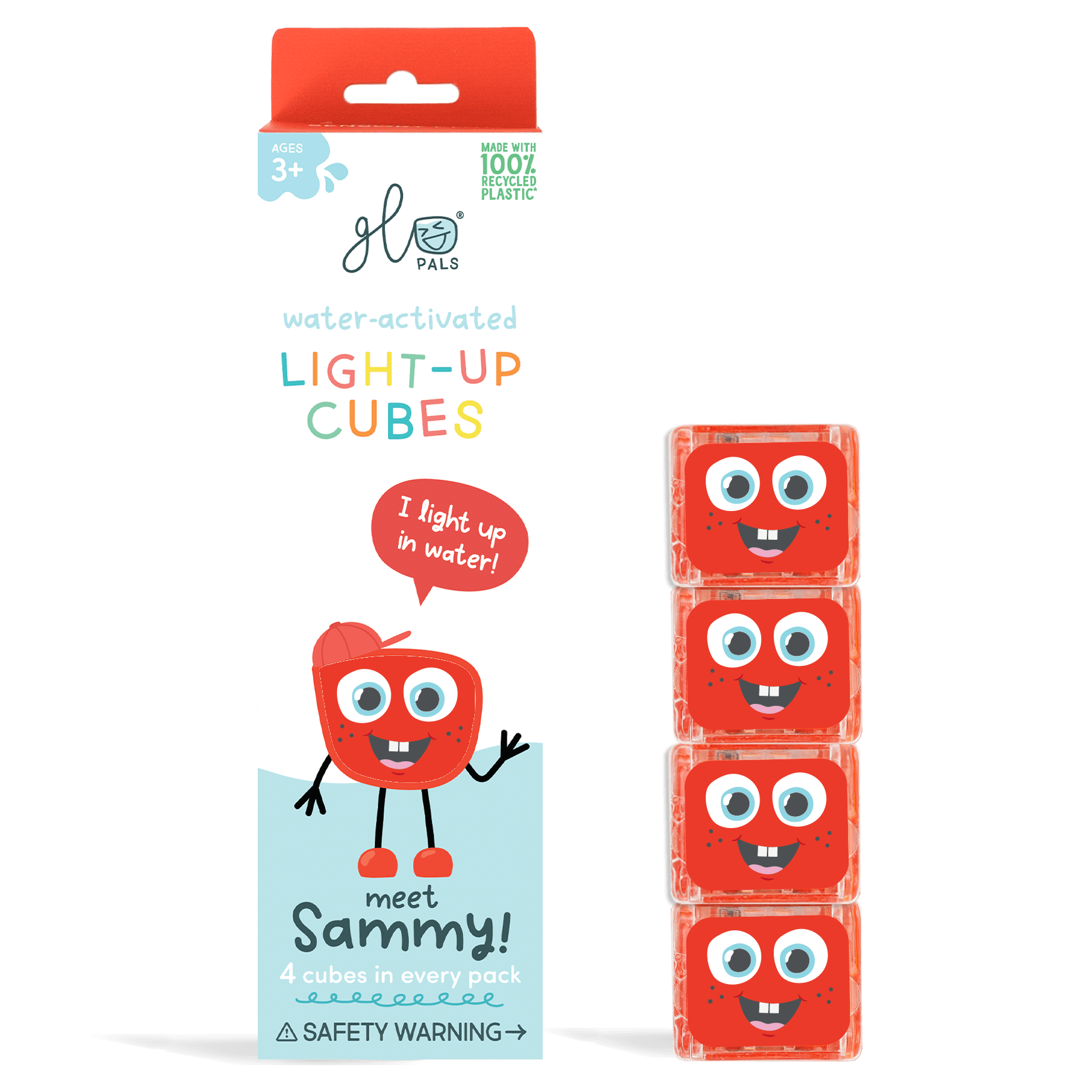 Sammy - Red Light Up Cubes Glo Pals Lil Tulips