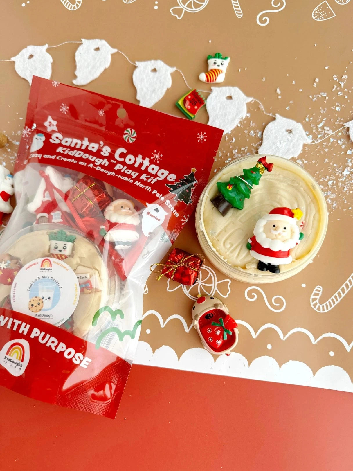Santa's Cottage (Milk & Cookies) Kiddough Play Kit Earth Grown KidDoughs Lil Tulips