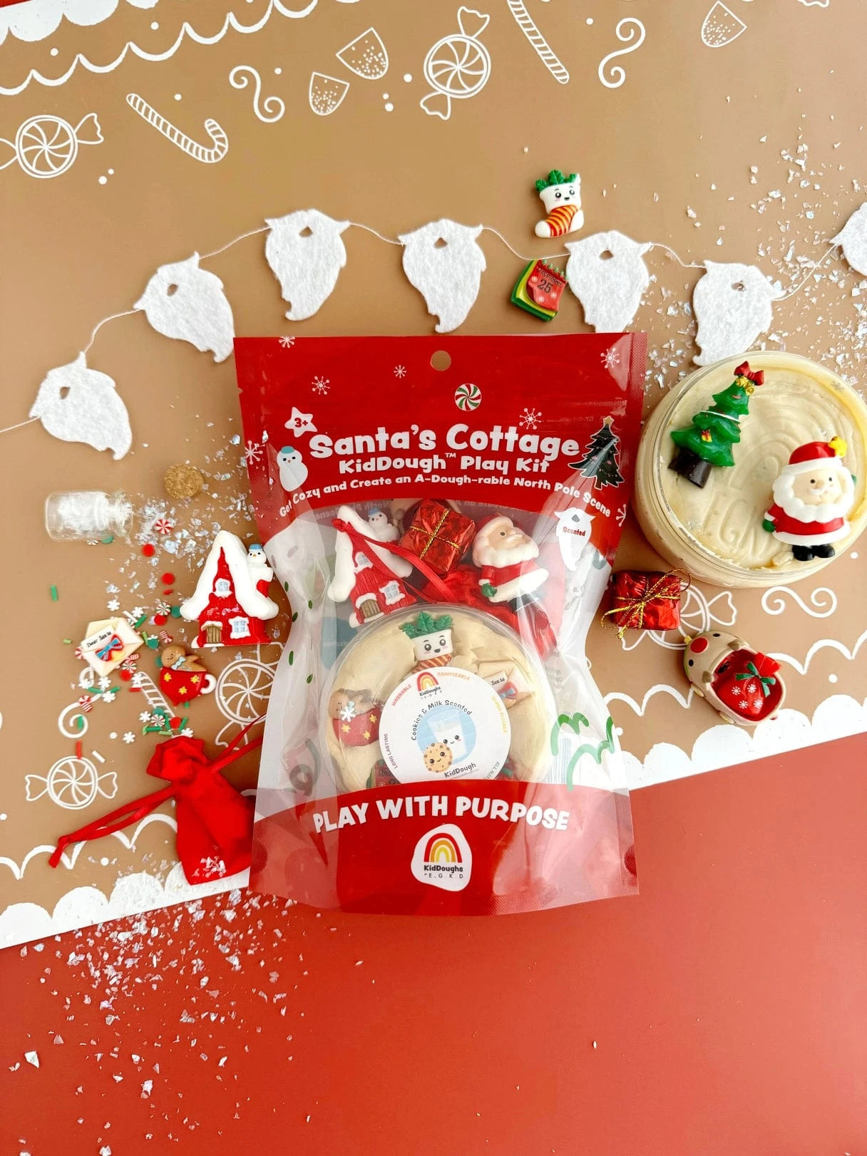 Santa's Cottage (Milk & Cookies) Kiddough Play Kit Earth Grown KidDoughs Lil Tulips