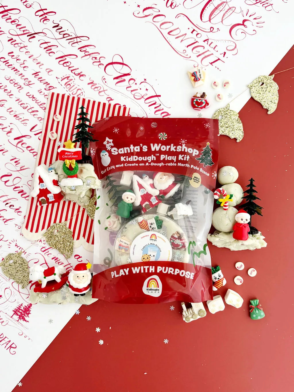 Santa's Workshop Kiddough Play Kit Earth Grown KidDoughs Lil Tulips
