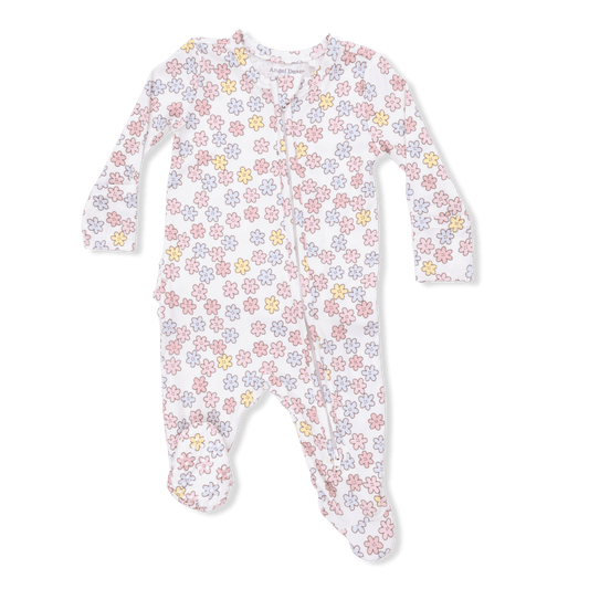 Sarah Floral - 2 Way Ruffle Back Zipper Footie Angel Dear Lil Tulips