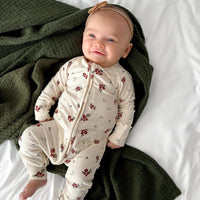 Scattered Floral Ribbed Zip Romper Brave Little Ones Lil Tulips