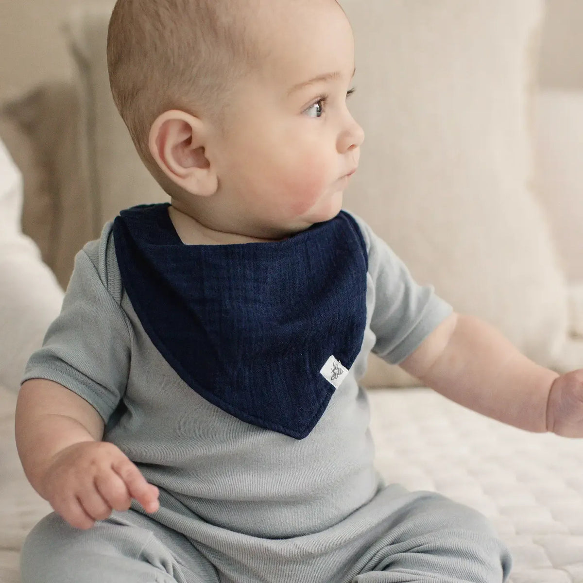 Sea Foam Organic Baby Bandana Bibs Pack of 3 Burt's Bees Baby Lil Tulips