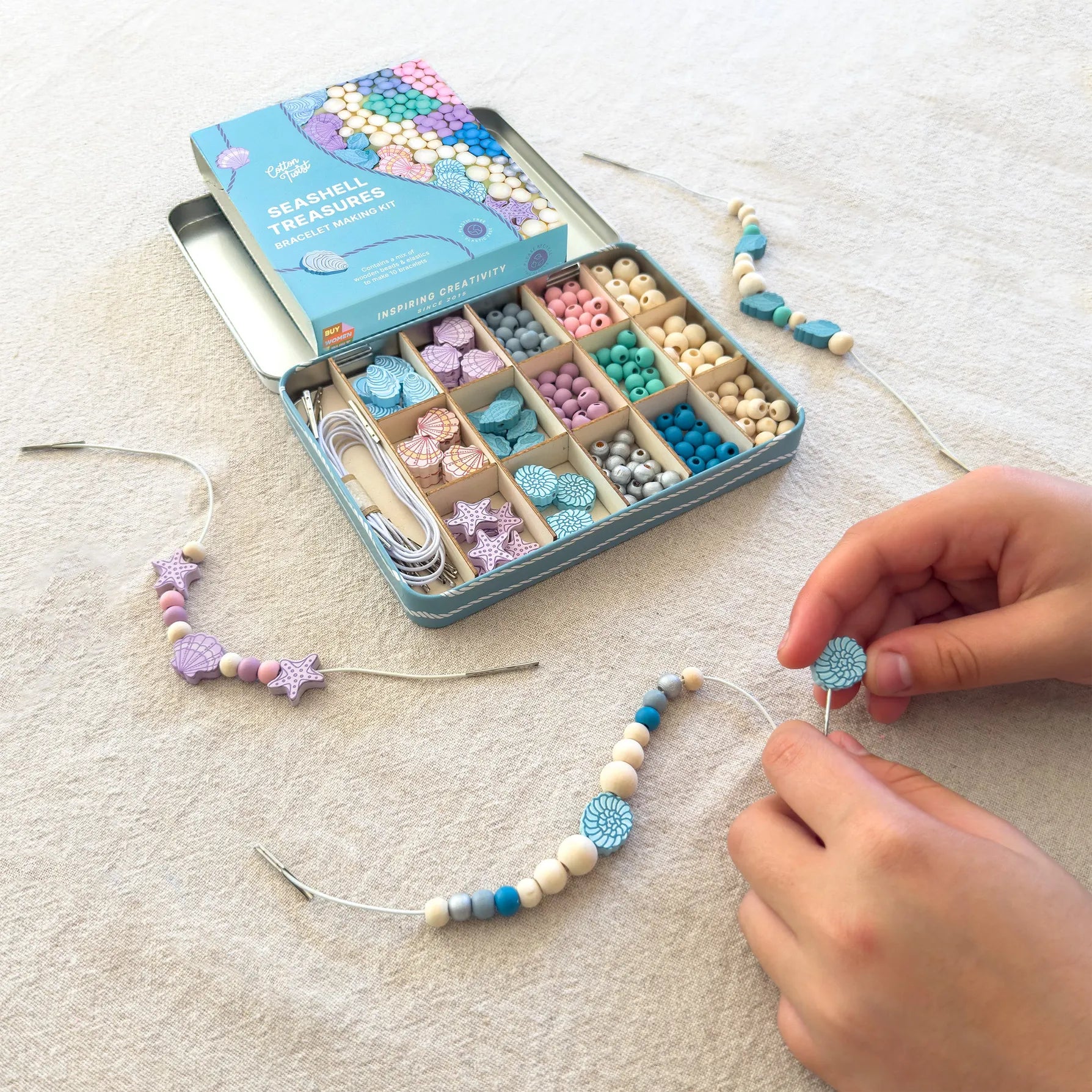 Seashell Treasures Bracelet Making Kit Cotton Twist Lil Tulips