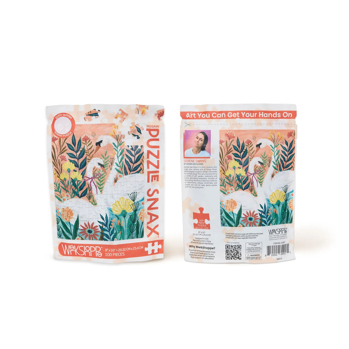 Serene Swans 100 Piece Puzzle Snax WerkShoppe Lil Tulips