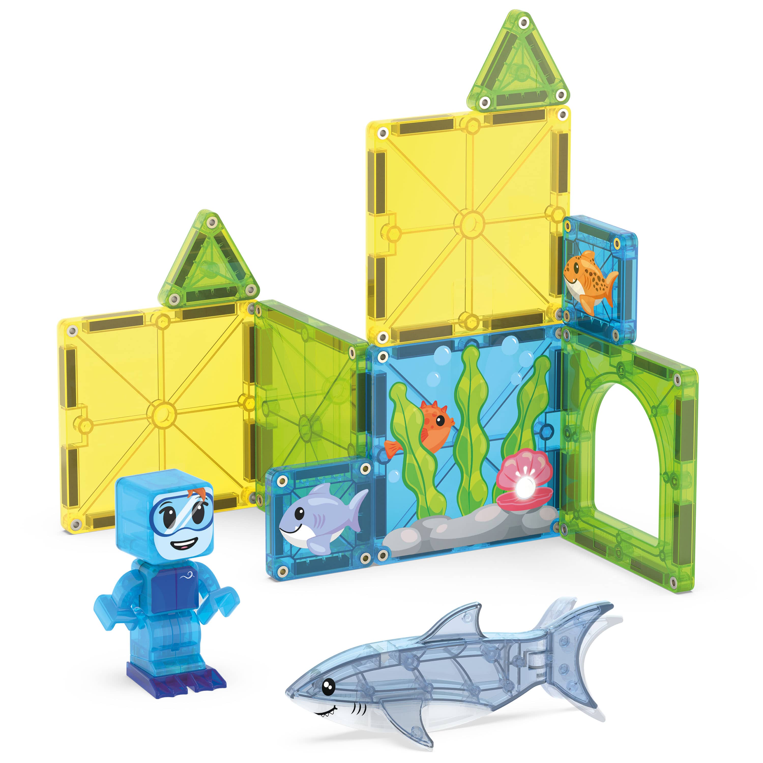 Shark Dive 13 Piece Set Magna-Tiles Lil Tulips