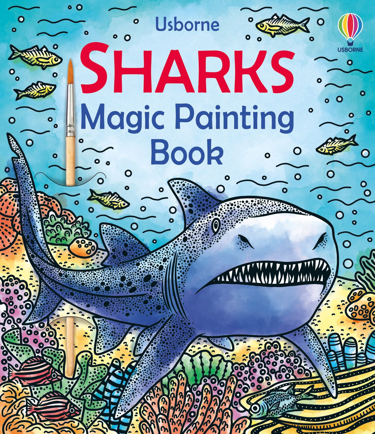 Sharks Magic Painting Book — Usborne book cover