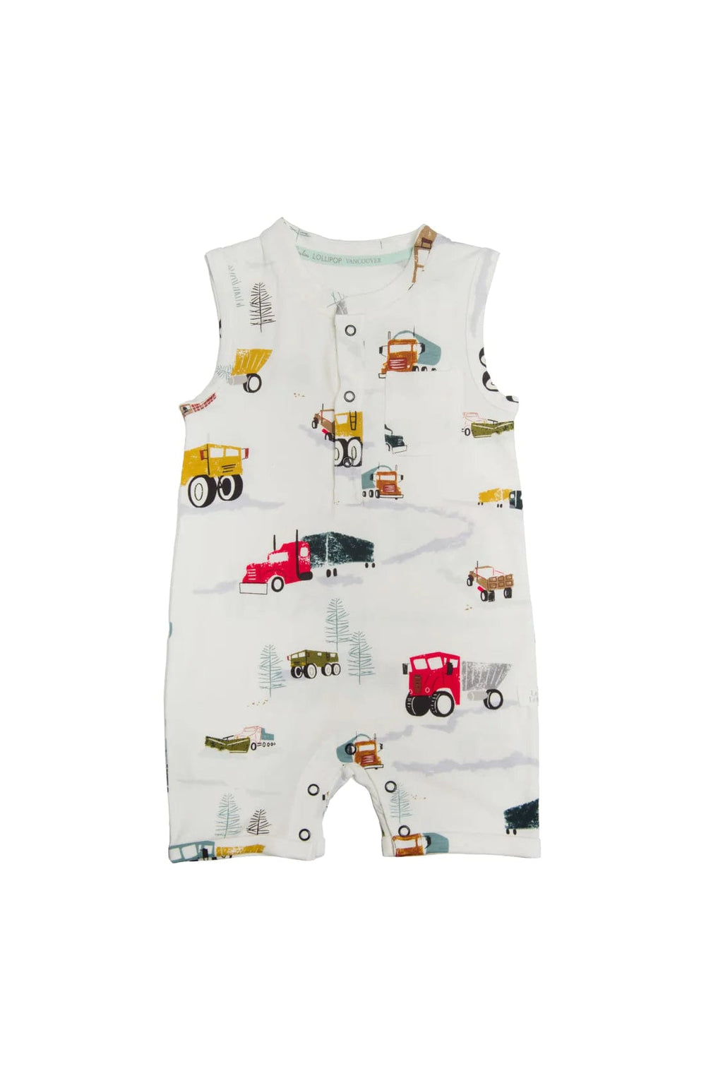 Short Romper - Happy Trucks LouLou Lollipop Lil Tulips