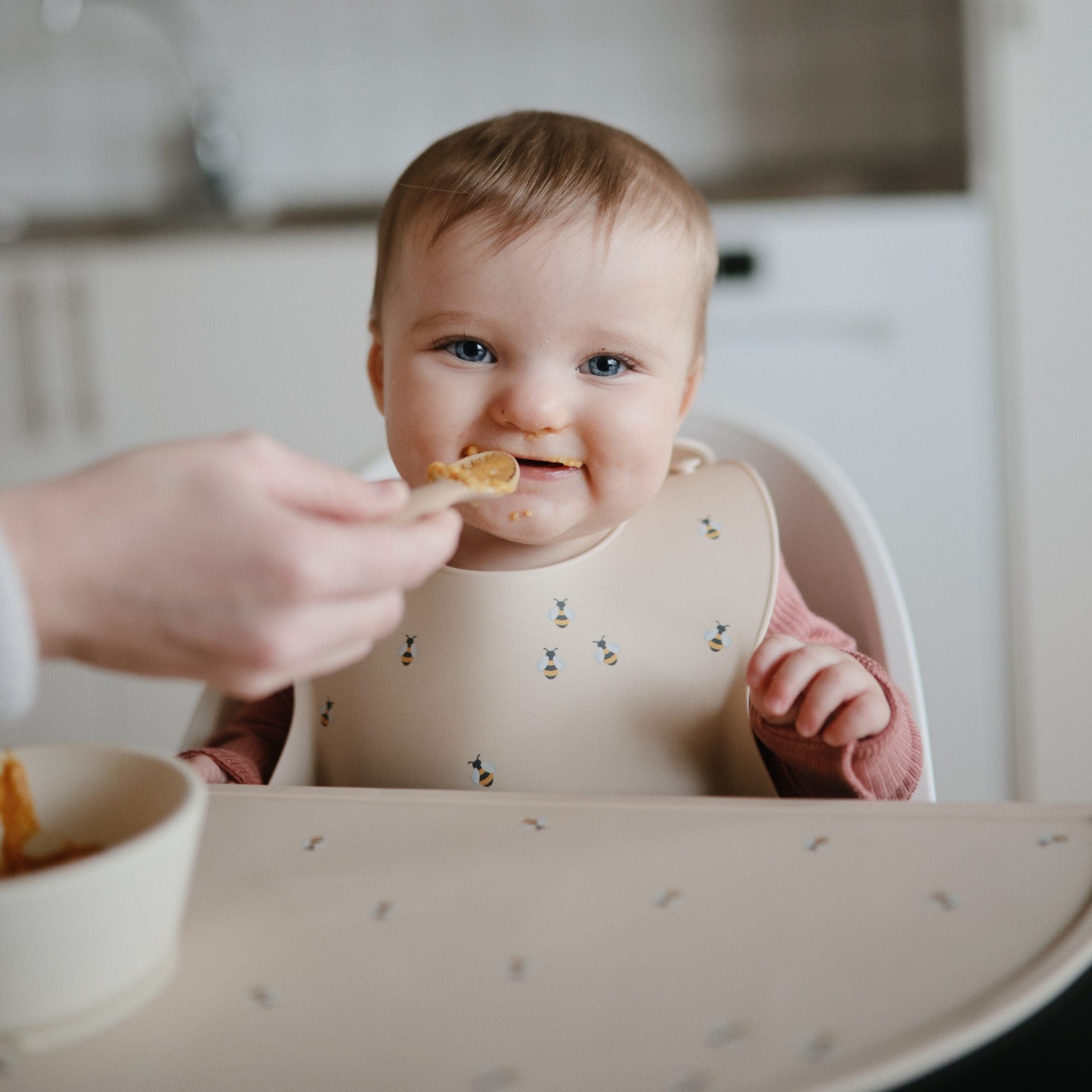 Silicone Baby Bib (Bees) Mushie Lil Tulips