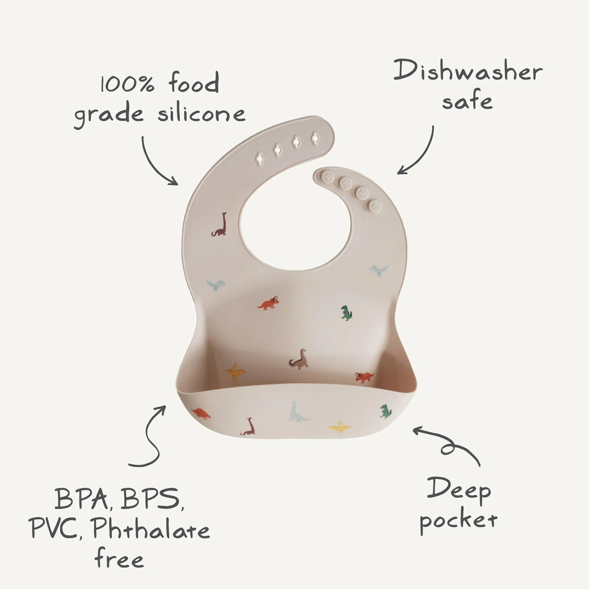 Silicone Baby Bib (Christmas Bunny) Mushie Lil Tulips