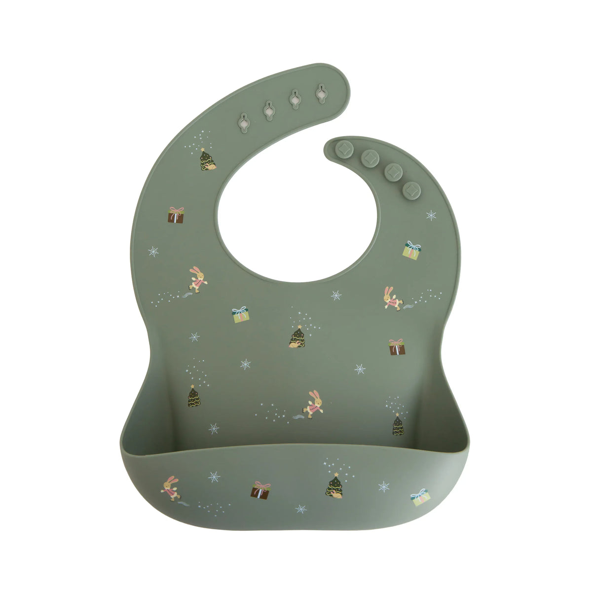 Silicone Baby Bib (Christmas Bunny) Mushie Lil Tulips