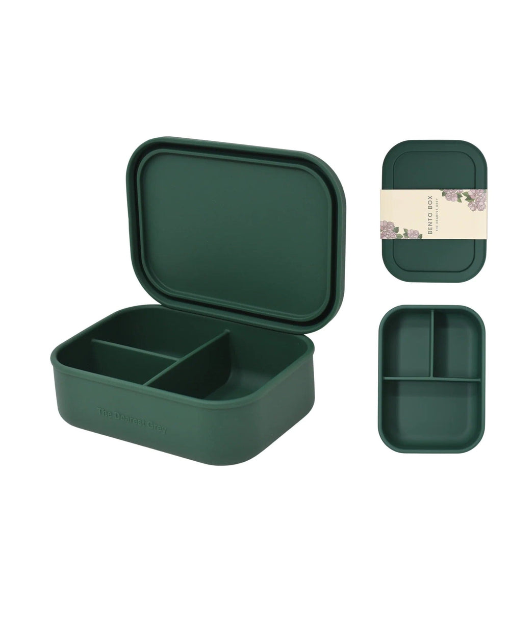 Silicone Bento Box | Emerald The Dearest Grey Lil Tulips