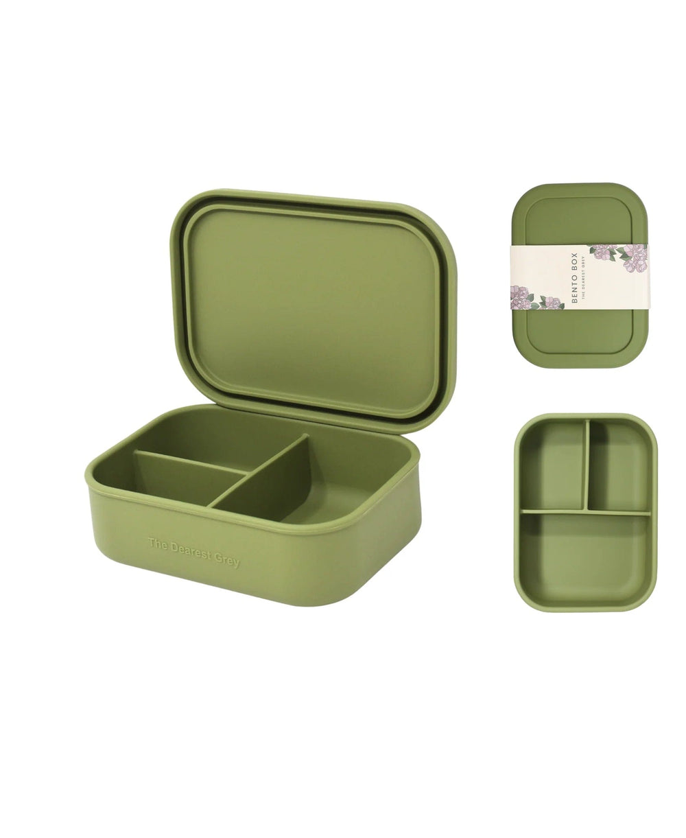 Silicone Bento Box | Moss The Dearest Grey Lil Tulips