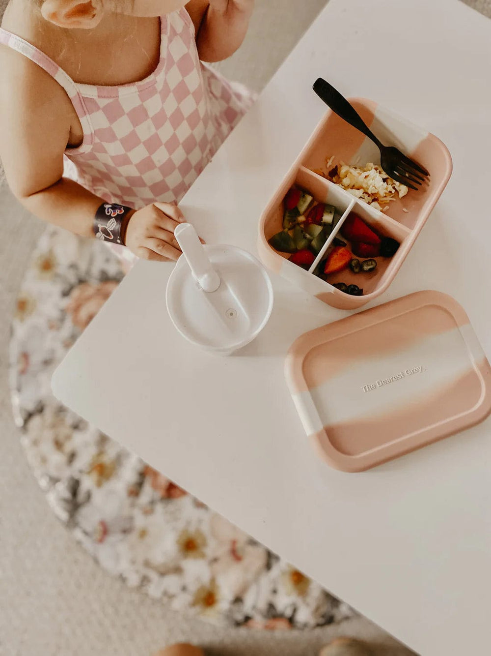 Silicone Bento Box | Pink Tie Dye The Dearest Grey Lil Tulips