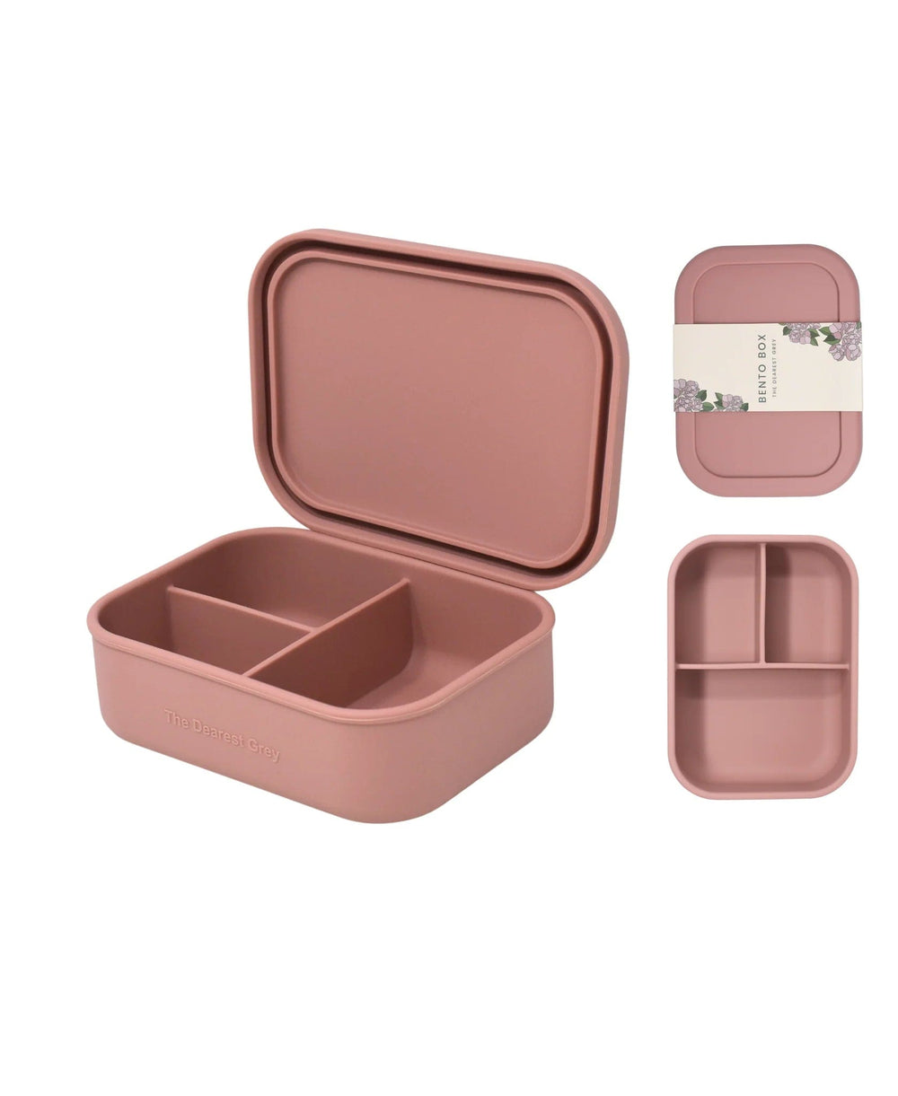 Silicone Bento Box | Rosewood The Dearest Grey Lil Tulips