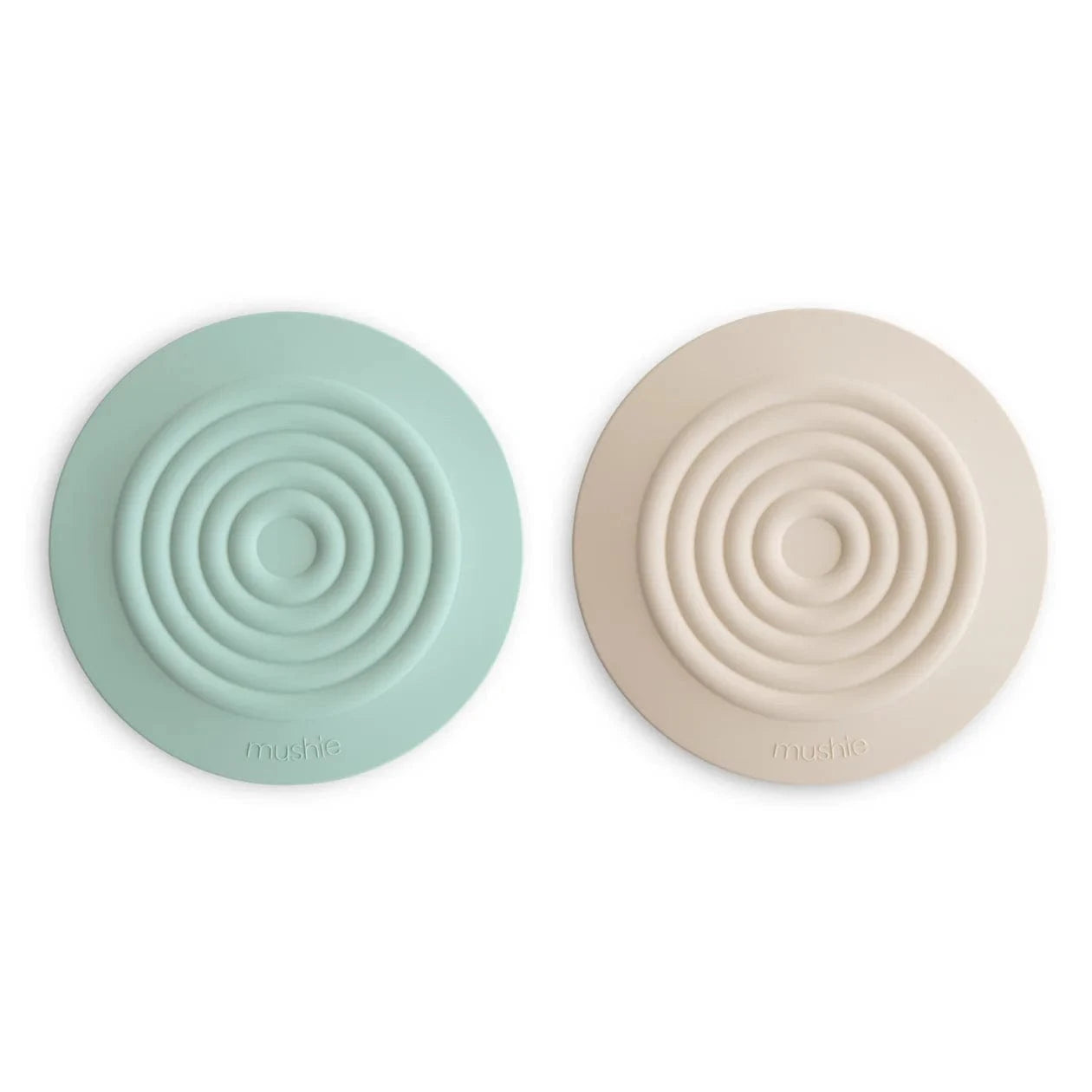 Silicone Drain Stopper 2-Pack - Cambridge Blue/Shifting Sand Mushie Lil Tulips