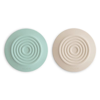 Silicone Drain Stopper 2-Pack - Cambridge Blue/Shifting Sand Mushie Lil Tulips