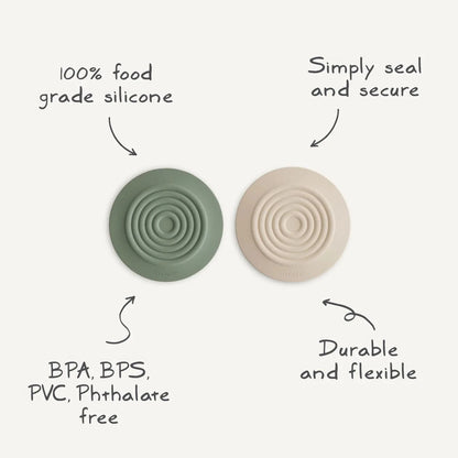 Silicone Drain Stopper 2-Pack - Dried Thyme/Shifting Sand Mushie Lil Tulips