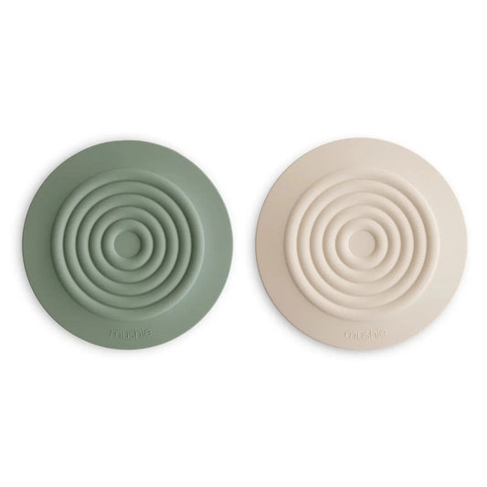 Silicone Drain Stopper 2-Pack - Dried Thyme/Shifting Sand Mushie Lil Tulips