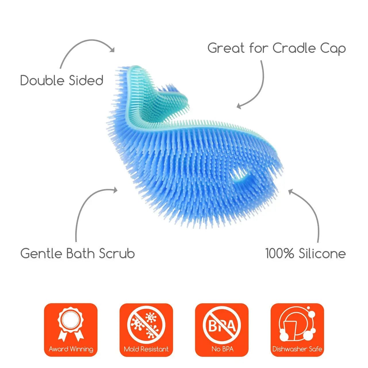 Silicone Fish Bath Scrub - Purple Innobaby no points Lil Tulips