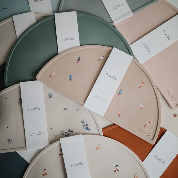 Silicone Place Mat (Lilac Flowers) Mushie Lil Tulips