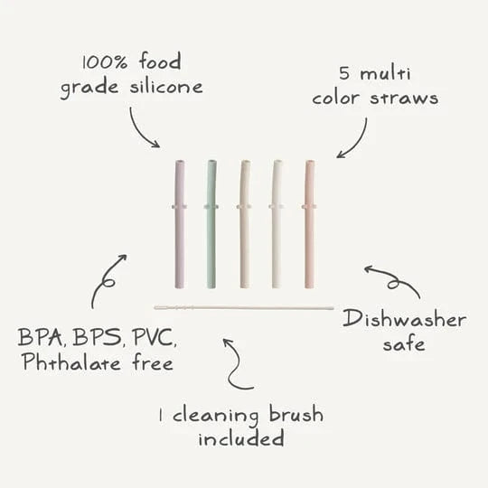 Silicone Replacement Straws - 5 Pack - Petal Mushie Lil Tulips