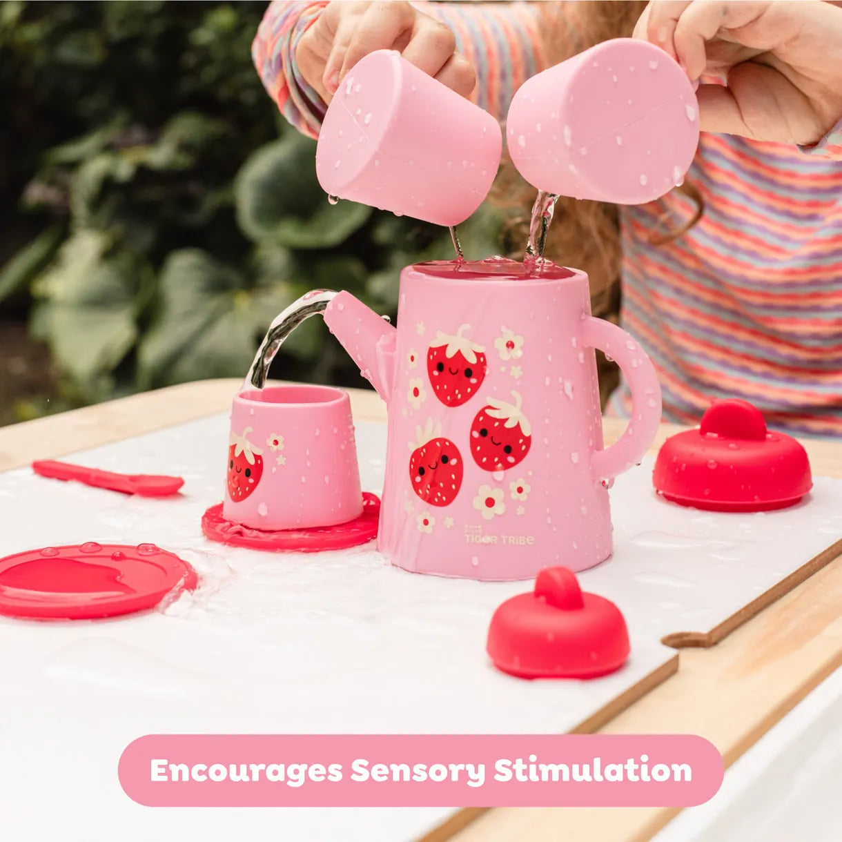 Silicone Tea Set - Strawberry Patch Tiger Tribe Lil Tulips